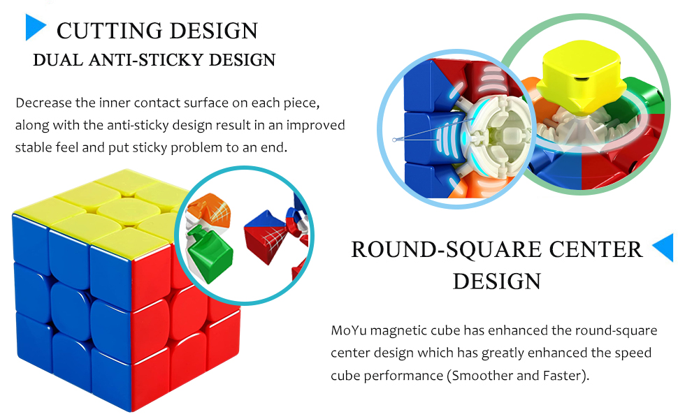 Amazon.com: CFMOUR Magnetic Speed Cube 3x3 - Moyu RS3M Stickerless ...