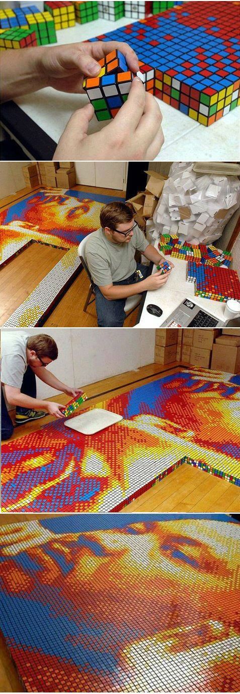 Giant Rubik's Cube Mosaic of Martin Luther King Jr. | Arte ventagli ...