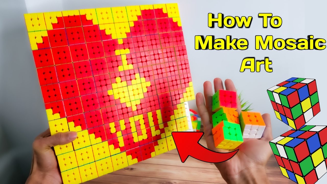 How To Make Rubik's Cube Mosiac Art | Using Very Easy Step | - YouTube