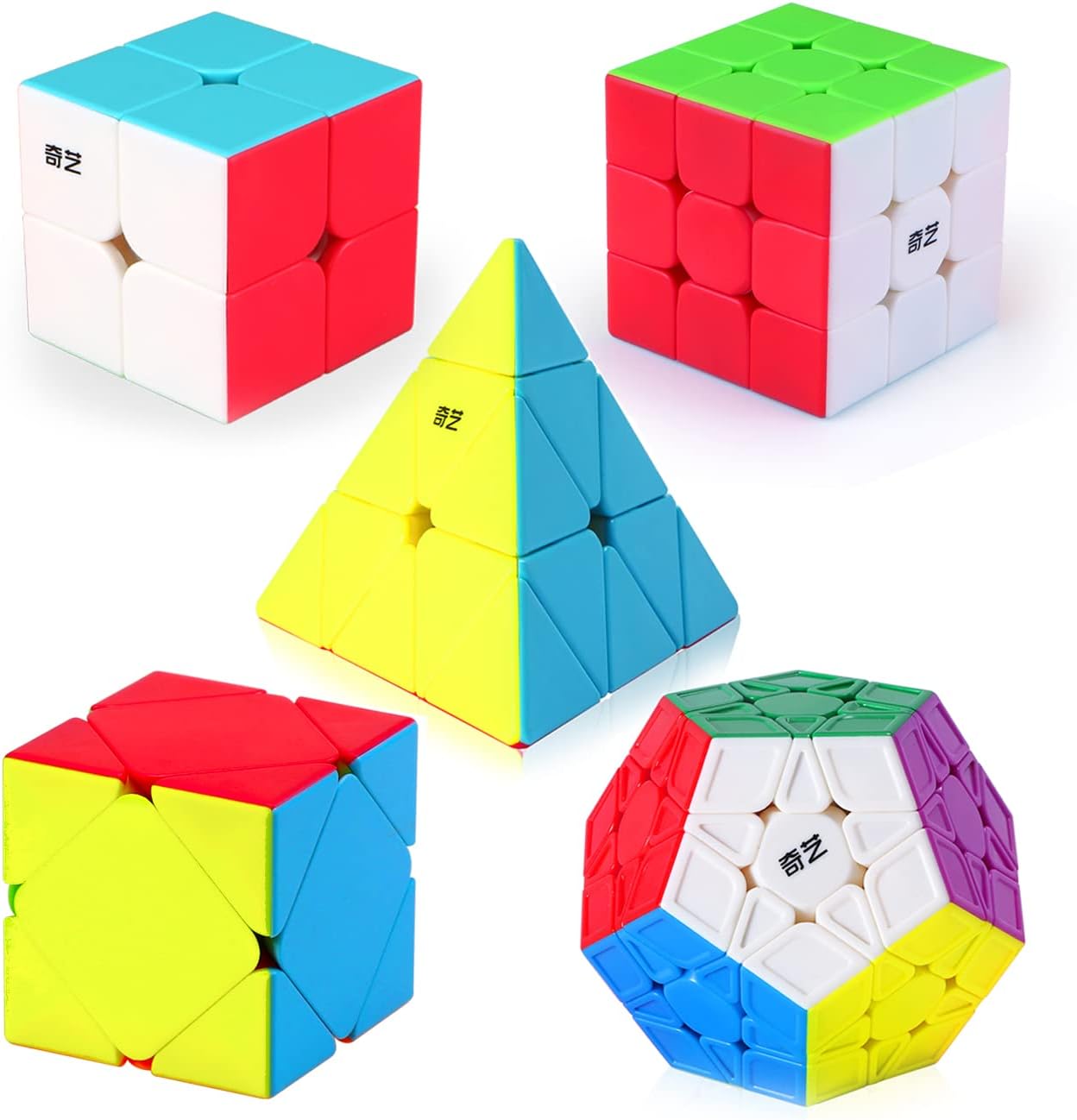 Roxenda Speed Cube Set, [5 Pack] Magic Cube Bundle of 2x2 3x3 Skew ...