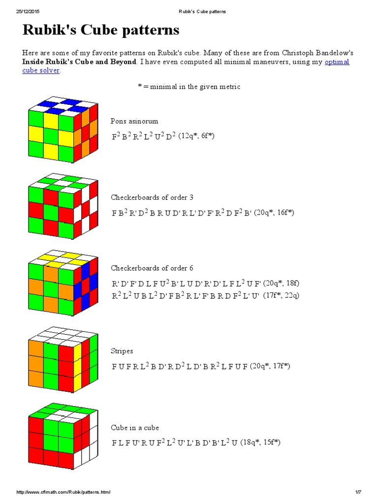 Step-by-Step Rubik's Cube Patterns | PDF | Art | Science & Mathematics