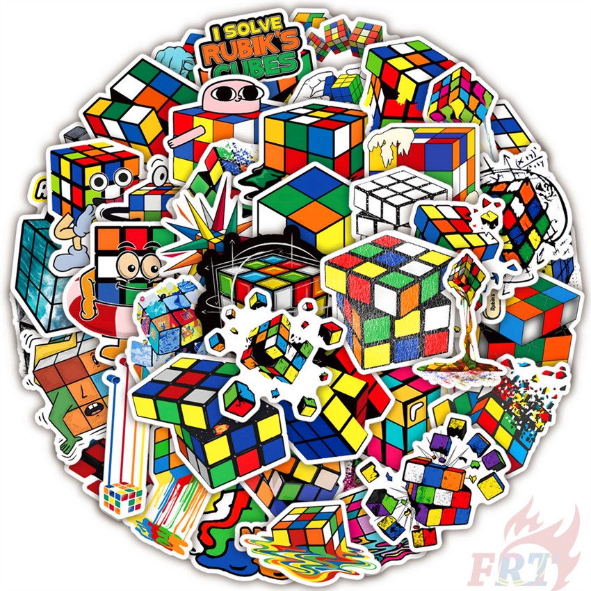 50Pcs/Set Rubik's Cube Series 01 Stickers Waterproof DIY Fashion Decals ...