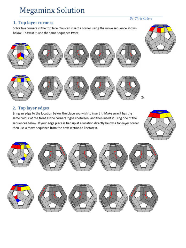 Megaminx Top Layer Solving Guide | PDF | Mathematical Objects | Applied ...